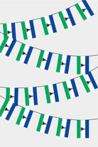 Lesotho Rectangular Flag Bunting - 50 Meters Premium String Flags for Party Decoration | Professional Quality Raschel Fabric