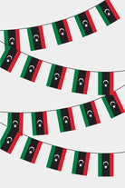 Libya Rectangular Flag Bunting - 50 Meters Premium String Flags for Party Decoration | Professional Quality Raschel Fabric