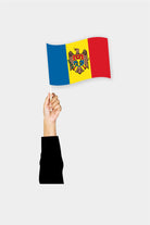 Moldova handheld flag on stick - durable polyester country flag for events and parades