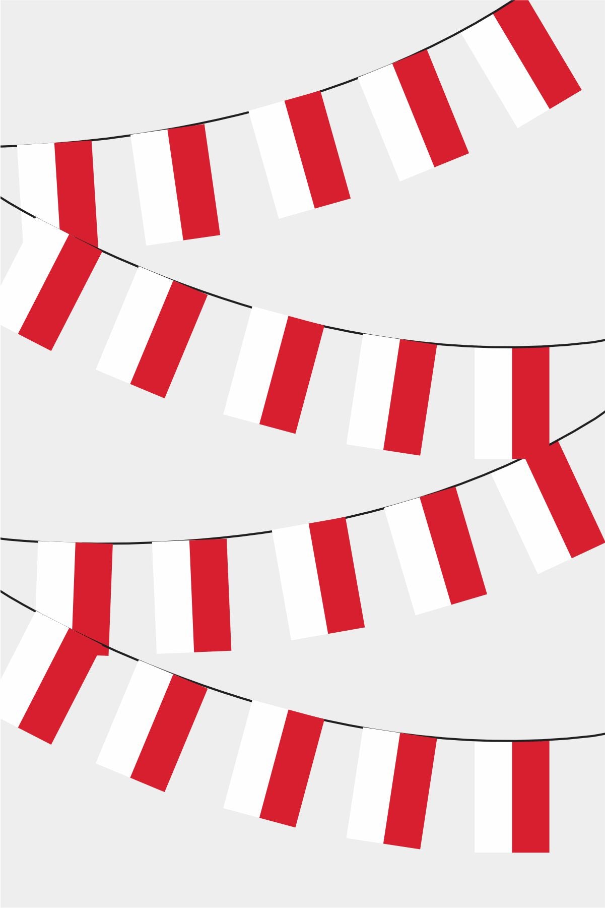 Monako Rectangular Flag Bunting - 50 Meters Premium String Flags for Party Decoration | Professional Quality Raschel Fabric
