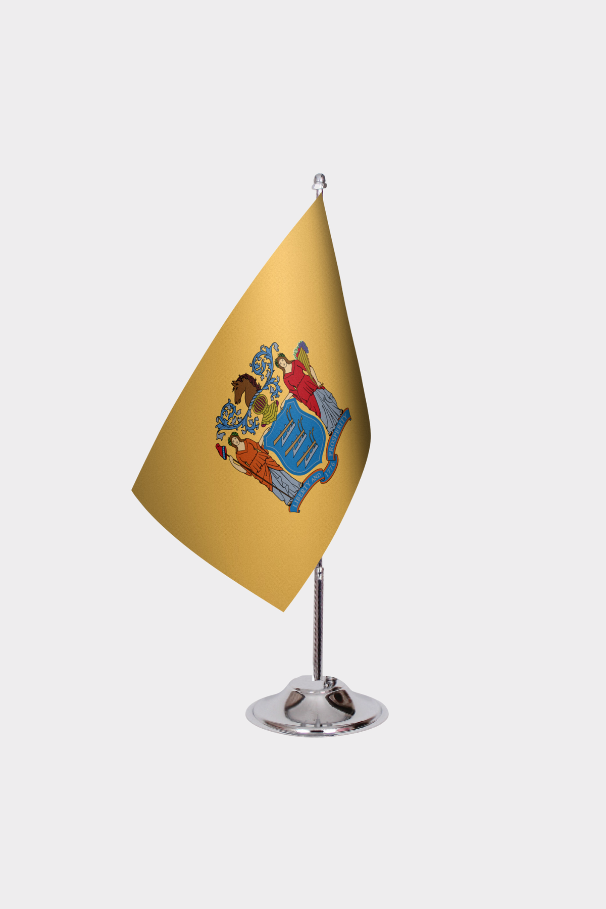 New Jersey State Desk Flags — Double Satin