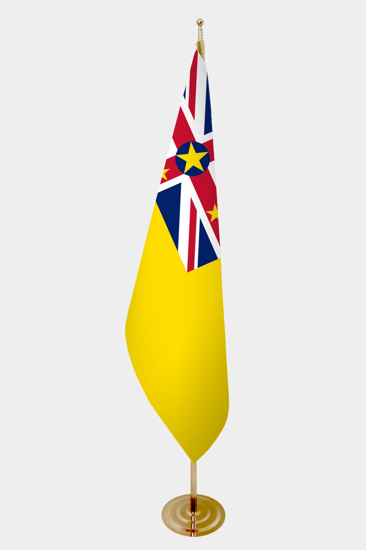 Drapeau officiel d'intérieur de Niue — mât doré all-groups