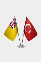 Ensemble de Drapeaux de Bureau Niue & Turquie