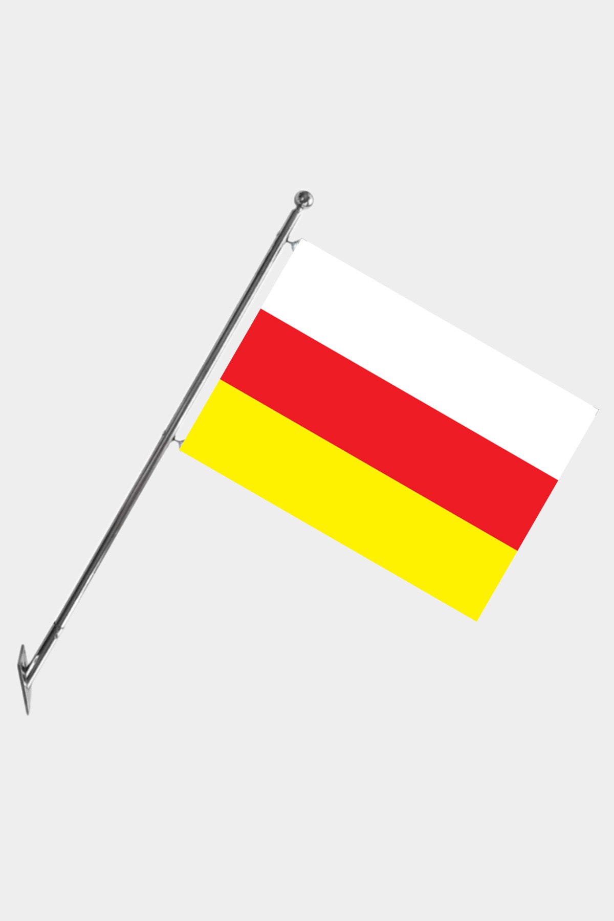 Kit drapeau Ossétie du Nord et mât télescopique mural — polyester tricoté