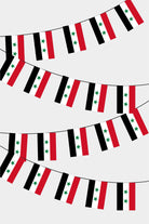 Old Syria Rectangular Flag Bunting - 50 Meters Premium String Flags for Party Decoration | Professional Quality Raschel Fabric