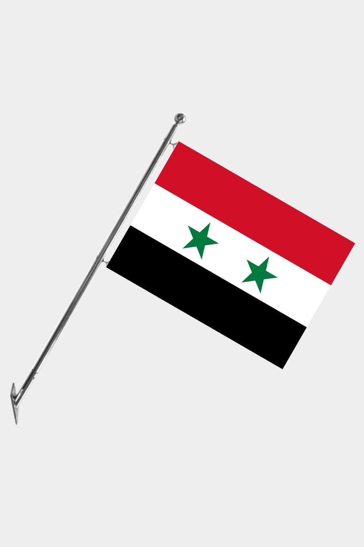 Kit drapeau Syrie 1980–2024 et mât télescopique mural — polyester tricoté