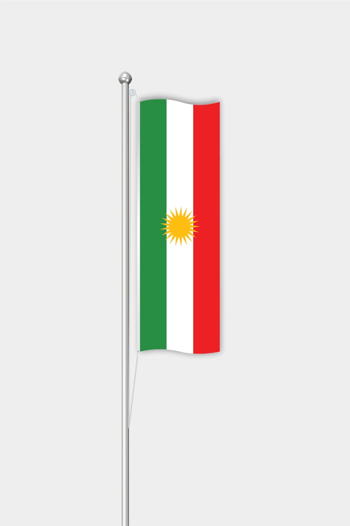 Outdoor Vertical Iraqi Kurdistan Flag — Polyester