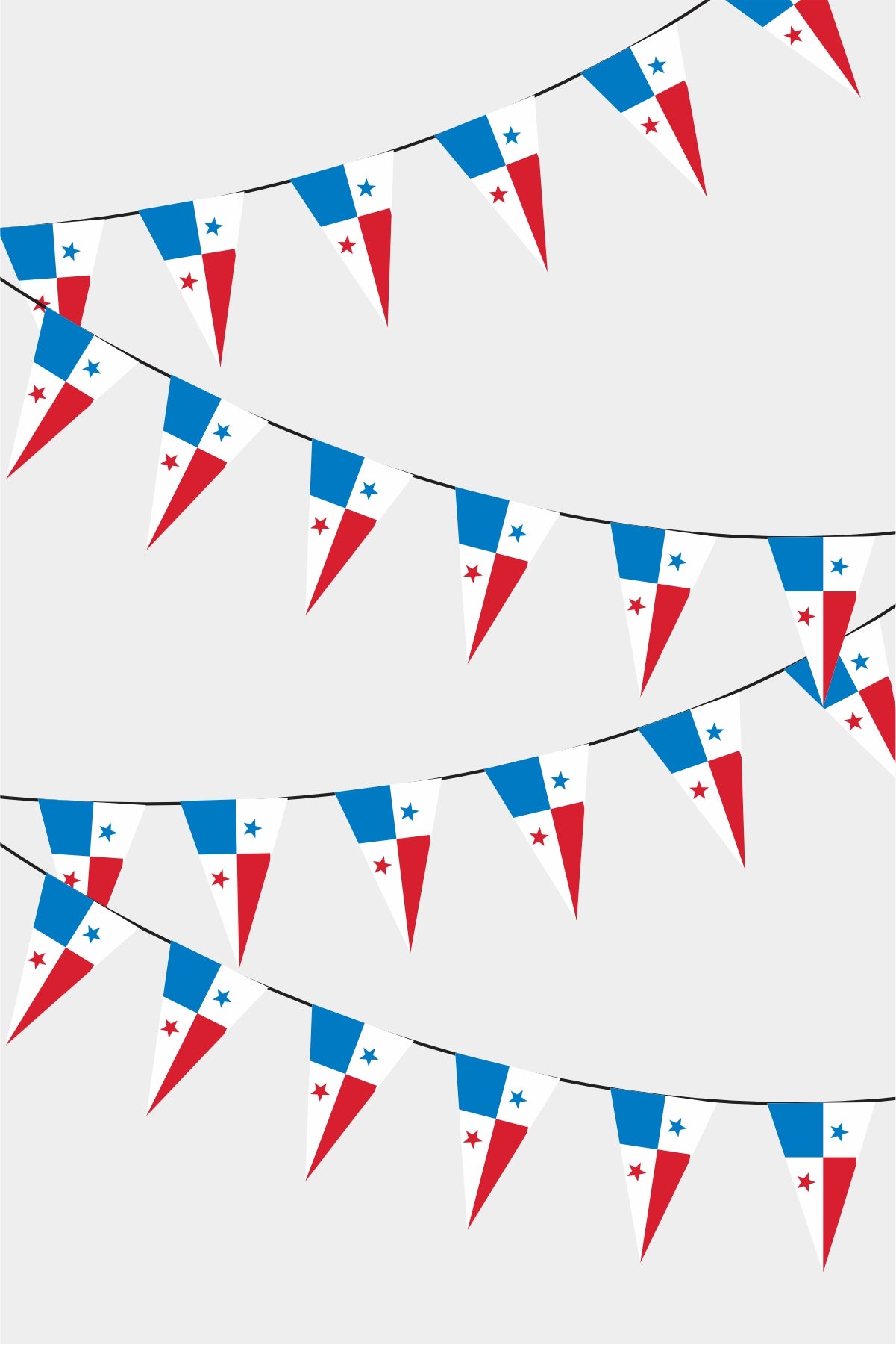 Panama Triangular Flag Bunting - 50 Meters Premium Pennant Flags for Party Decoration | Professional Quality Raschel Fabric