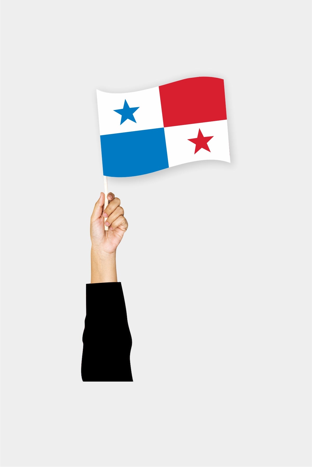 Panama handheld flag on stick - durable polyester country flag for events and parades