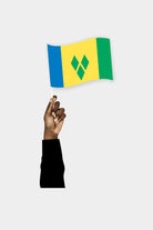Saint Vincent and the Grenadines handheld flag on stick - durable polyester country flag for events and parades