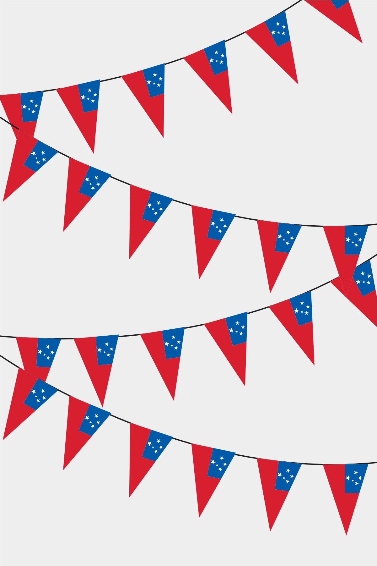 Samoa Triangular Flag Bunting - 50 Meters Premium Pennant Flags for Party Decoration | Professional Quality Raschel Fabric