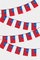 Samoa Rectangular Flag Bunting - 50 Meters Premium String Flags for Party Decoration | Professional Quality Raschel Fabric