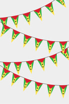 Sao Tome and Principe Triangular Flag Bunting - 50 Meters Premium Pennant Flags for Party Decoration | Professional Quality Raschel Fabric