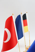 Liberya Turkiye masa bayragi gold detay