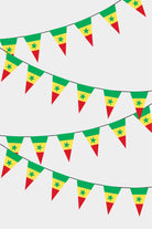 Senegal Triangular Flag Bunting - 50 Meters Premium Pennant Flags for Party Decoration | Professional Quality Raschel Fabric