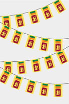 Srilanka Rectangular Flag Bunting - 50 Meters Premium String Flags for Party Decoration | Professional Quality Raschel Fabric