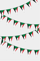 Sudan Triangular Flag Bunting - 50 Meters Premium Pennant Flags for Party Decoration | Professional Quality Raschel Fabric