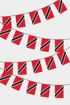 Trinidad and Tobago Rectangular Flag Bunting - 50 Meters Premium String Flags for Party Decoration | Professional Quality Raschel Fabric