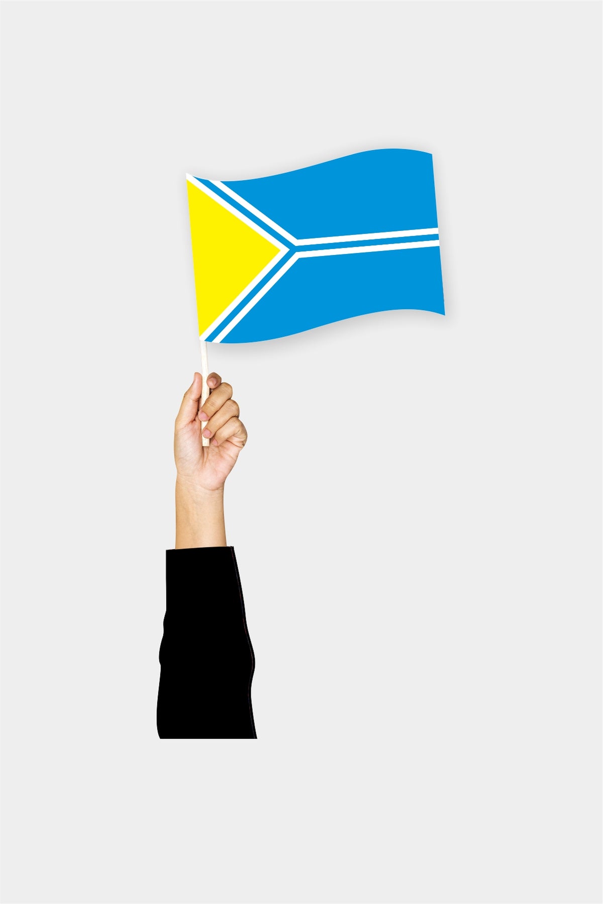 Tuva handheld flag on stick - durable polyester country flag for events and parades