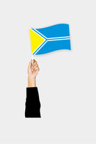 Tuva handheld flag on stick - durable polyester country flag for events and parades