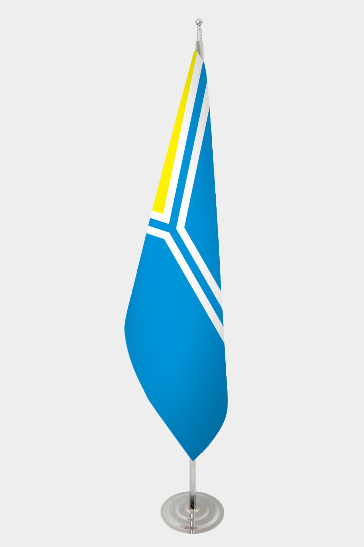 Tuva Official Indoor Flag — Double Satin, Chrome Pole