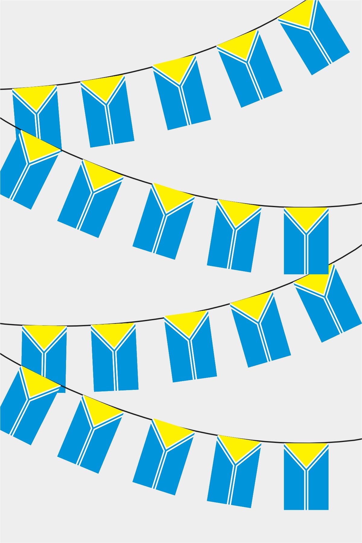 Tuva Rectangular Flag Bunting - 50 Meters Premium String Flags for Party Decoration | Professional Quality Raschel Fabric