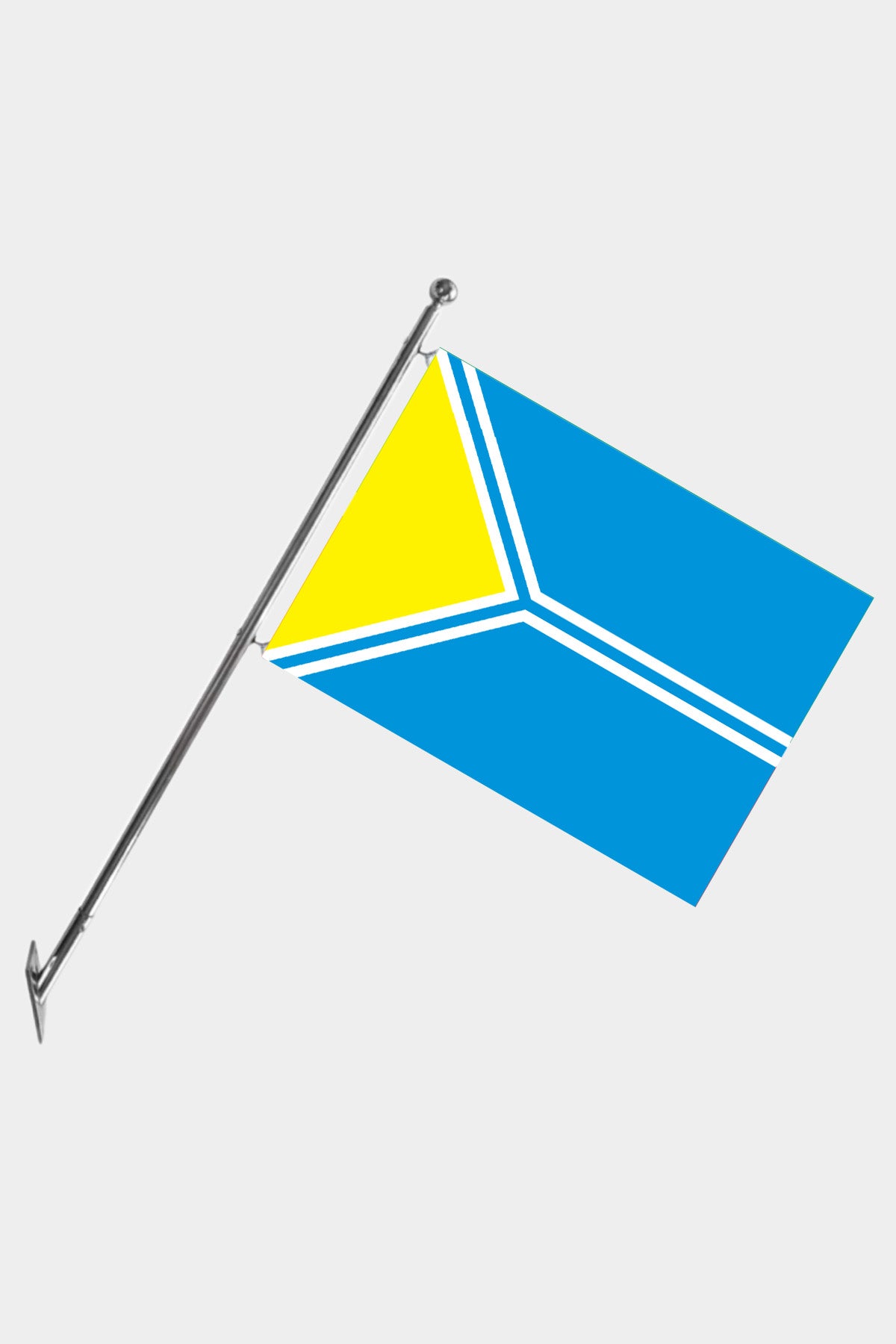 Tuva Wall-Mounted Telescopic Flagpole Set — Polyester