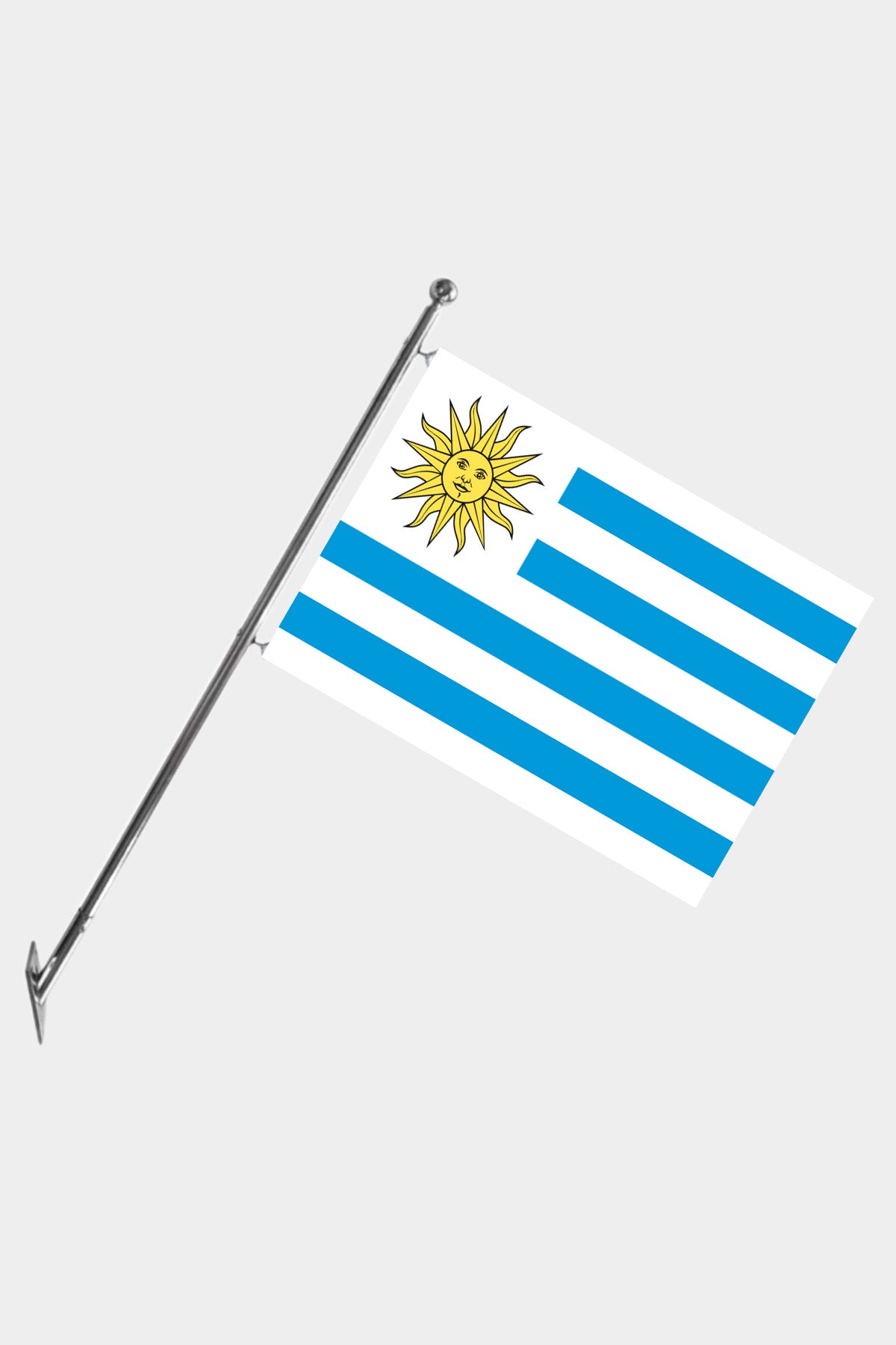 Uruguay Wall-Mounted Telescopic Flagpole Set — Polyester