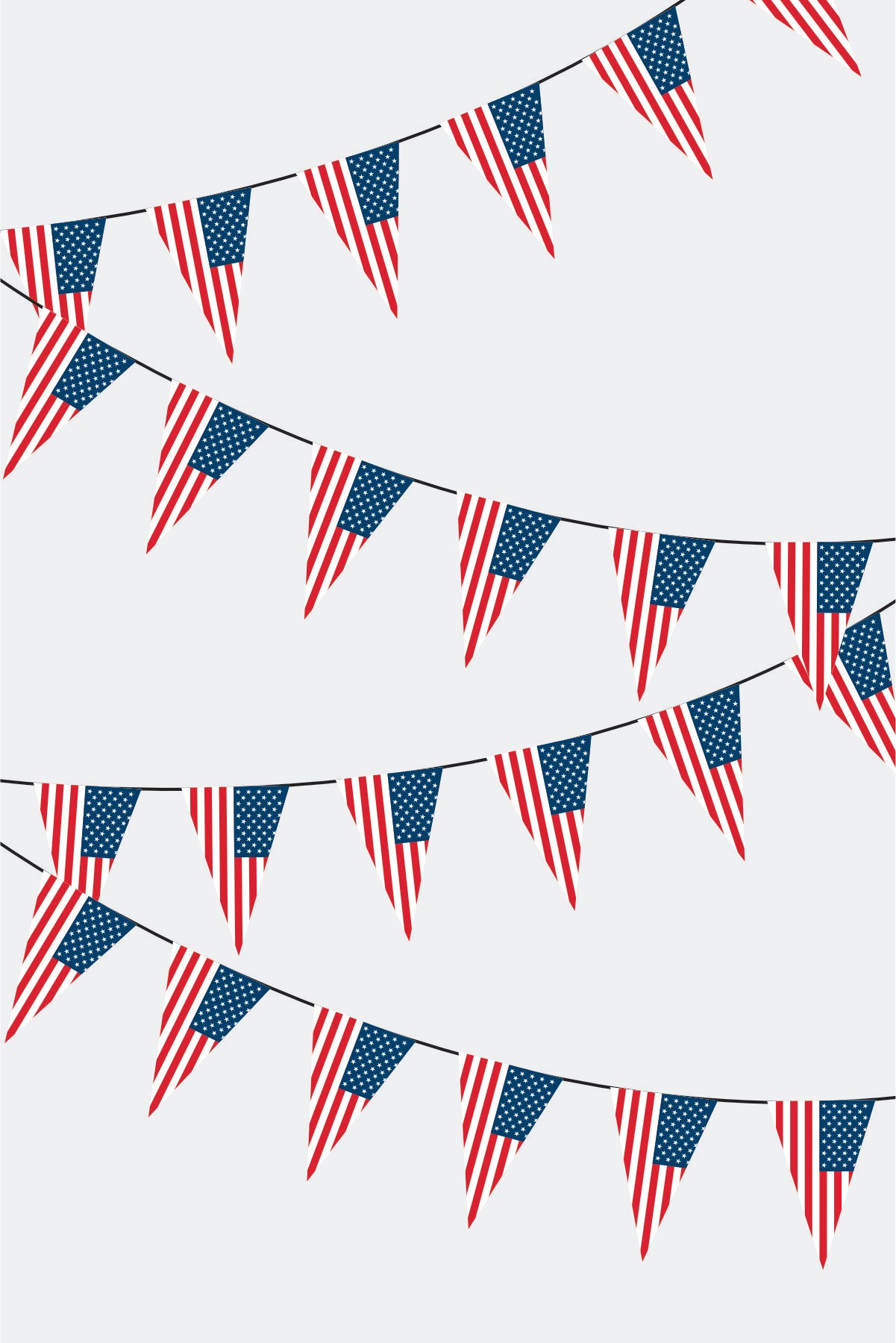 USA Triangular Flag Bunting - 50 Meters Premium Pennant Flags for Party Decoration | Professional Quality Raschel Fabric