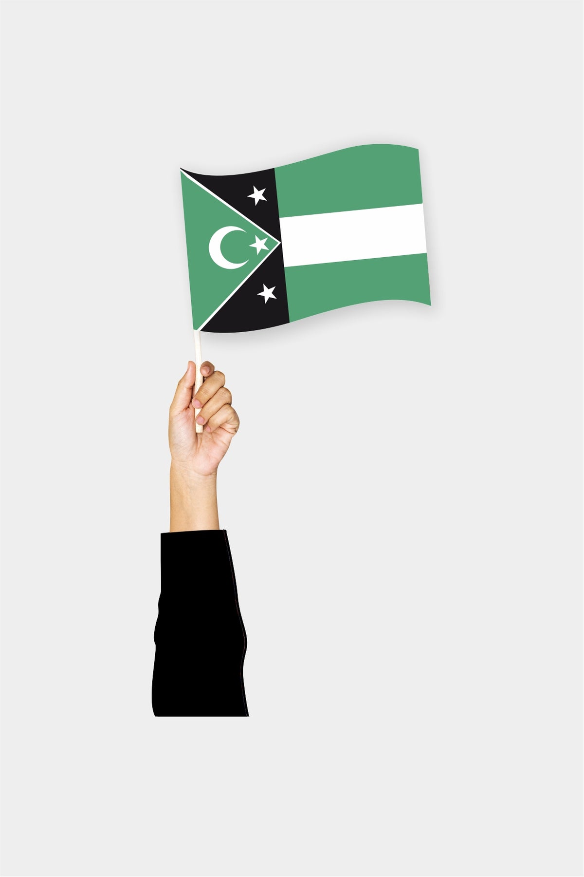 Western Thrace handheld flag on stick - durable polyester country flag for events and parades