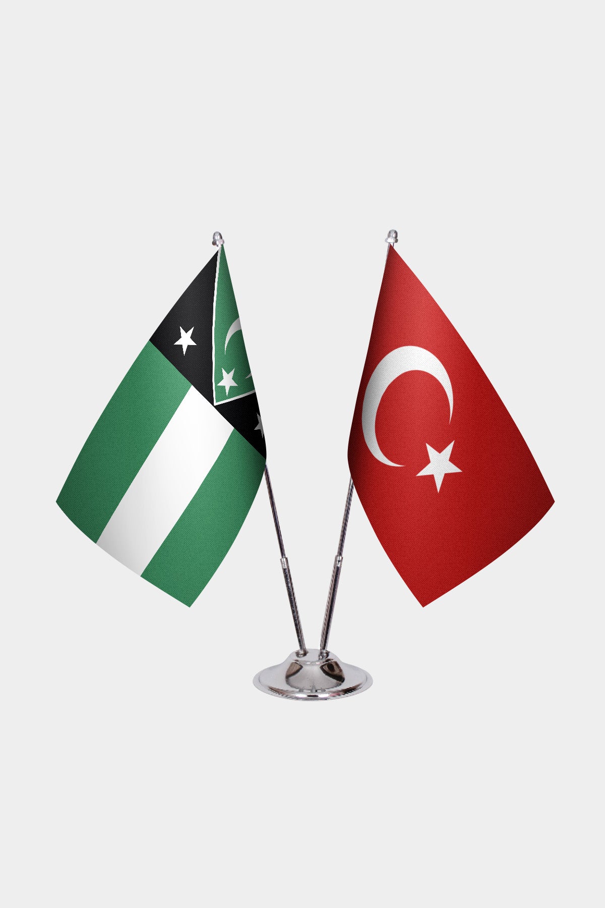 Ensemble de Drapeaux de Bureau Thrace occidentale & Turquie