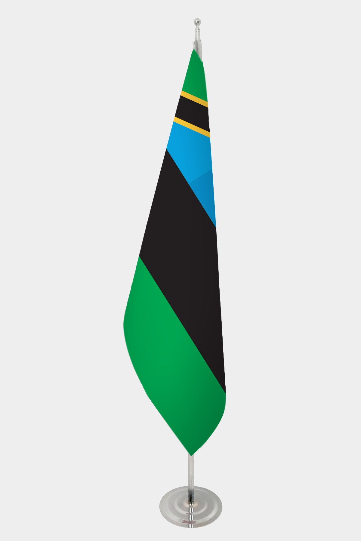 Drapeau officiel d'intérieur de Zanzibar — mât chromé
