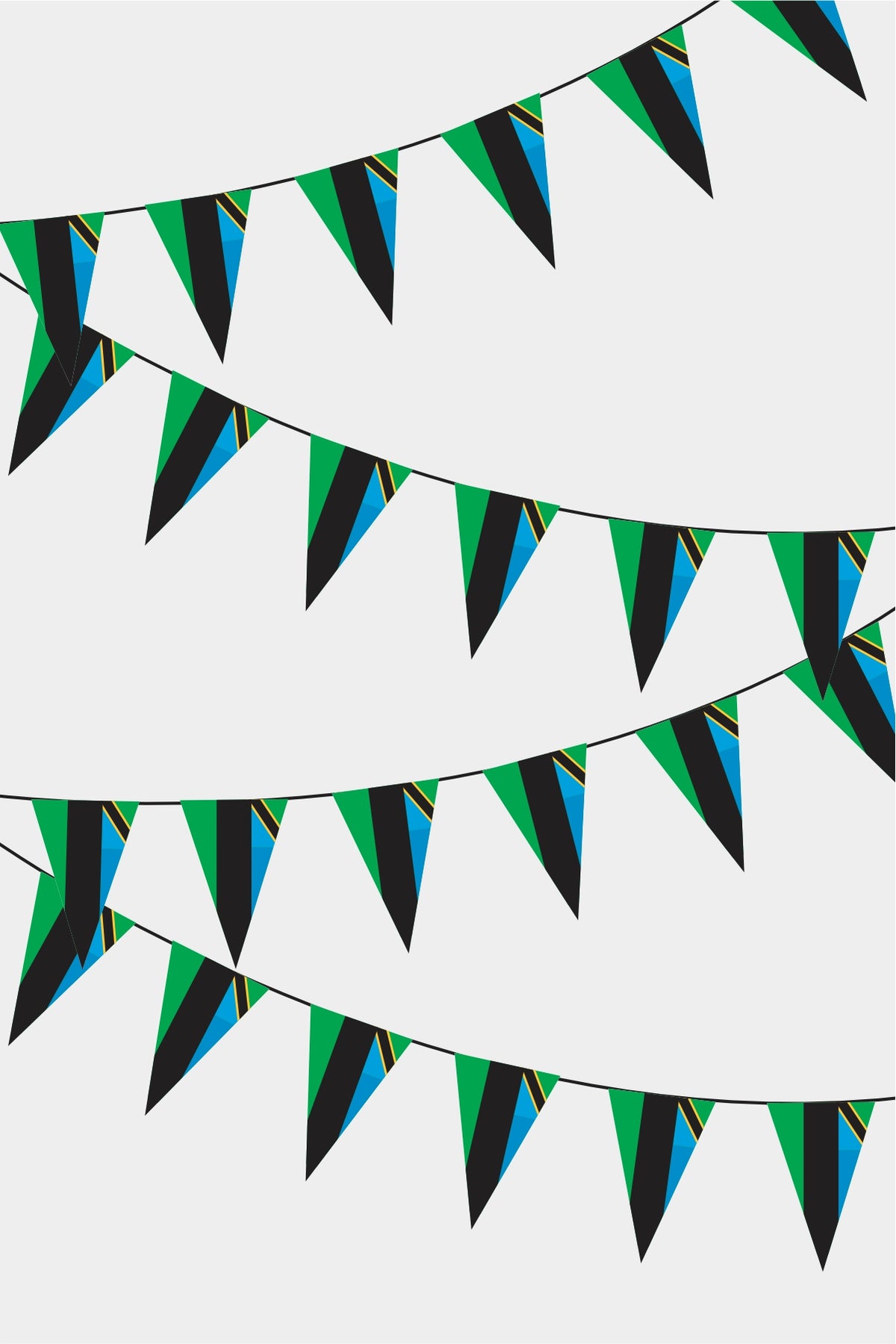 Guirlande de drapeaux triangulaires de Zanzibar 50 m
