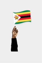 Zimbabwe handheld flag on stick - durable polyester country flag for events and parades